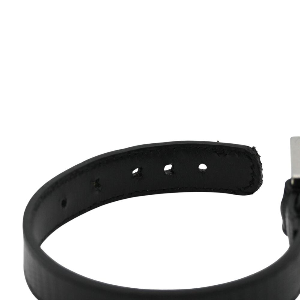 Saint Laurent Black Embossed Leather YSL Logo Charm Bracelet - Picture 8 of 11